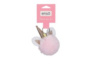 ENSO FLUFFY CHARMS dečiji privezak - pink/white