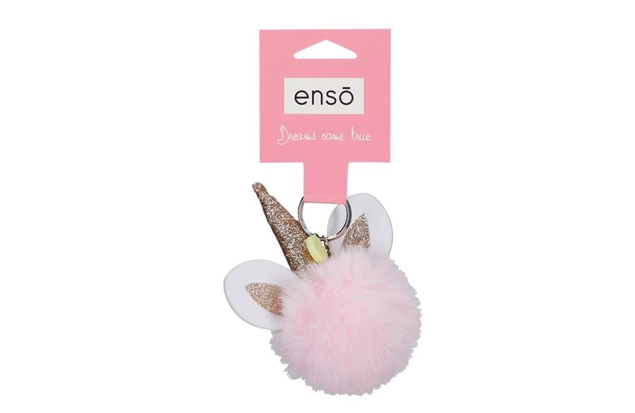 ENSO FLUFFY CHARMS dečiji privezak – pink/white
