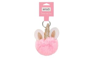 ENSO FLUFFY CHARMS dečiji privezak - pink/white