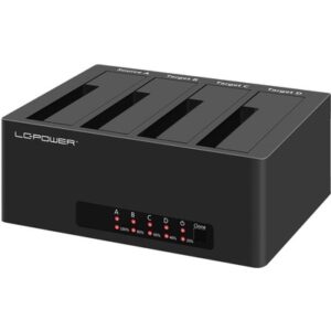 HDD DOCKING LC-DOCK-U3-4B-V2 USB3.2 1x1  4x HDD/SSD Black