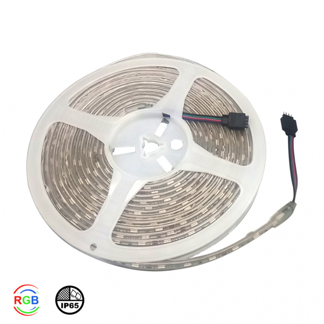 LED TRAKA VT-5050-60 RGB 12V IP65 (5met,7W/met,10mm) 212155