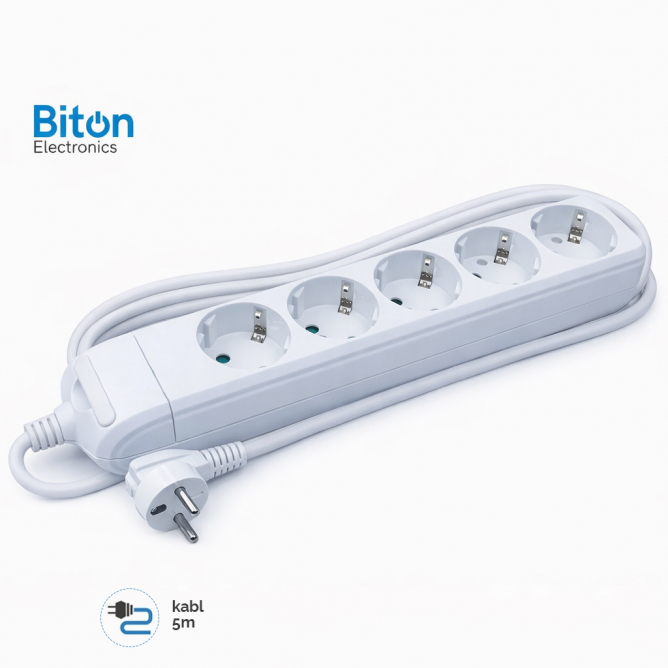 PRENOSNA PRIKLJUCNICA BITON PETOSTRUKA 5M KB-RB-05L