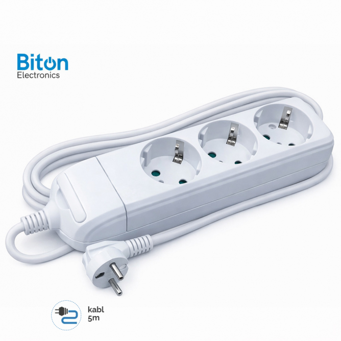 PRENOSNA PRIKLJUCNICA BITON TROSTRUKA 5M KB-RB-03L