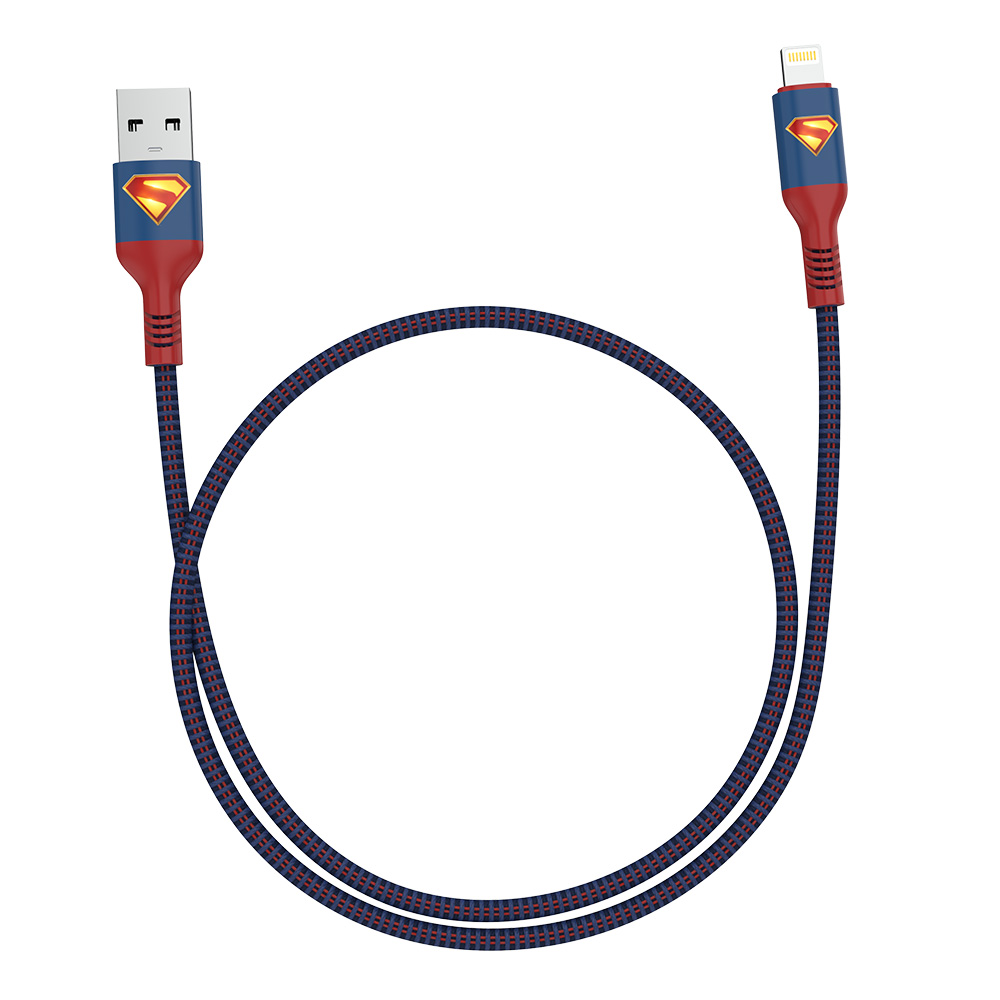 WB Moye Superman USB-A to Lightning Charging Cable 01 1M