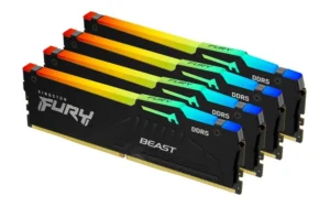 Memorija DDR5 64GB (4x16GB) 6000MT/s Kingston Fury Beast RGB KF560C40BBAK4-64