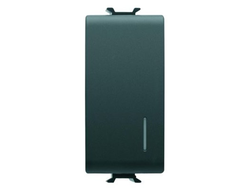 GEWISS GW12002 – Osvetljeni jednopolni prekidač sa difuzorom – 16AKS – 250V AC – Crni Satin – ChoruSmart