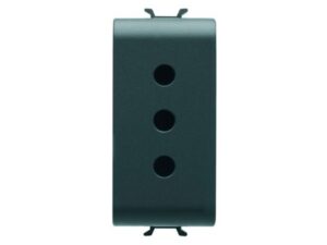 GEWISS GW12201 - Italijanska standardna utičnica 250V AC - 2P+E 10A - Satin Black - ChoruSmart