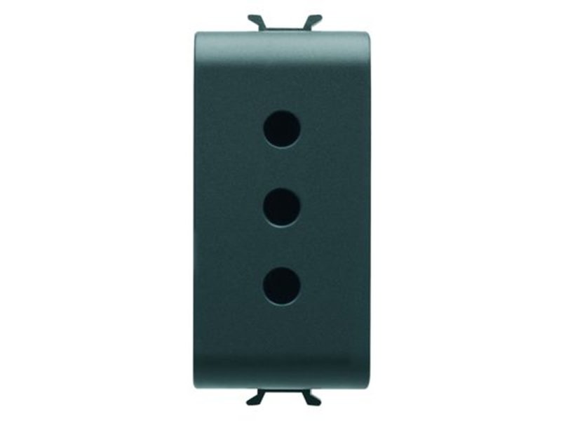 GEWISS GW12201 – Italijanska standardna utičnica 250V AC – 2P+E 10A – Satin Black – ChoruSmart
