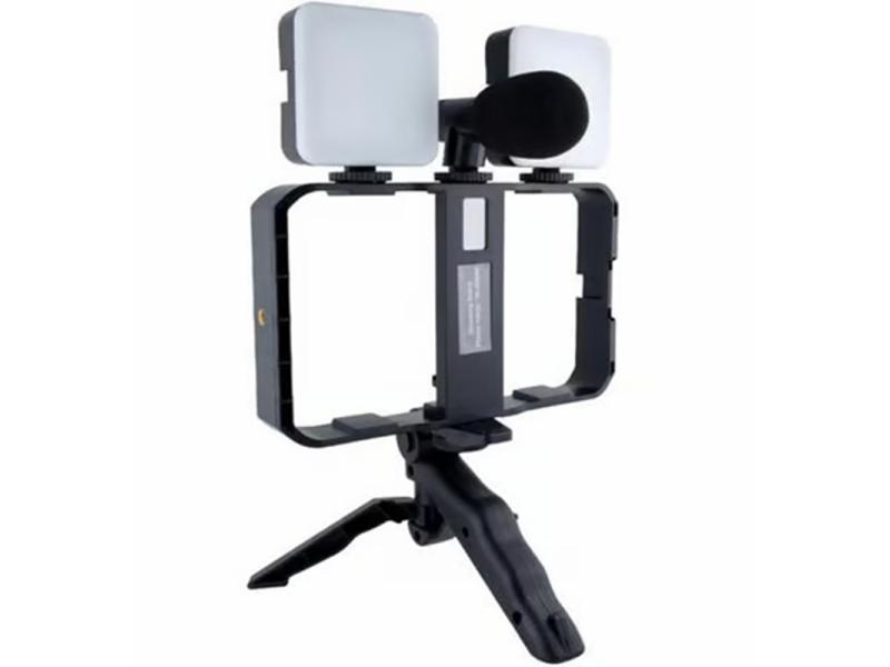3G Mini tripod AY-49X-2 sa LED svetlima i mikrofonom crni