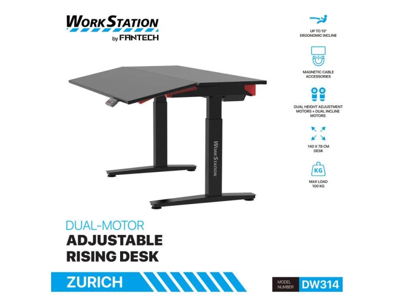 FANTECH Sto Gaming DW314 ZURICH podesivi Ergonomski Magnetic Desk crni
