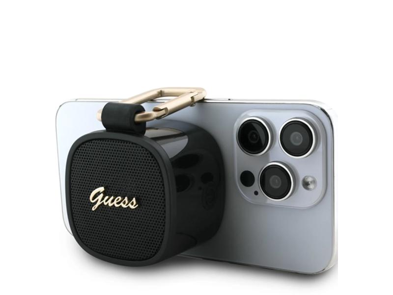 Guess Bluetooth zvucnik Magsafe Script Logo crni sa kukom (GUWSB4HGSPLK)