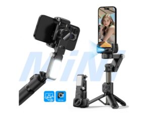 3G Tripod stabilizator Q19 smart AI sa selfie stickom i LED svetlom crni