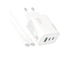 MOXOM MX-HC158 QC3.0 65W Type-C na Type-C punjač beli