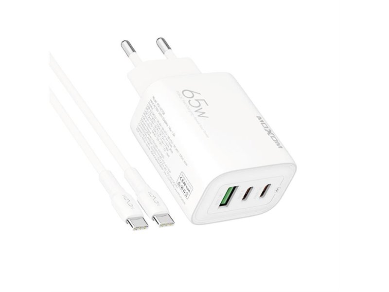 MOXOM MX-HC158 QC3.0 65W Type-C na Type-C punjač beli
