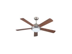 EUROLAMP Plafonski ventilator sa svetlom E27 i daljinskim upravljačem, 132 cm, 70W, nikl-braon