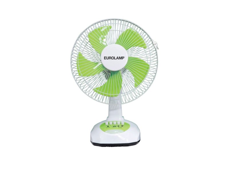 EUROLAMP Stoni punjivi ventilator sa solarnim panelom i LED lampom