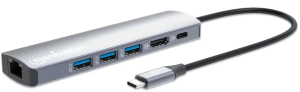 Docking station Manhattan 153959 6in1 USB-C – HDMI/3xUSB/GLAN/PD 100W