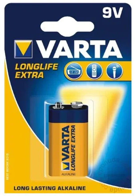 Baterija Varta 9V,  6LR61-VA-IND
