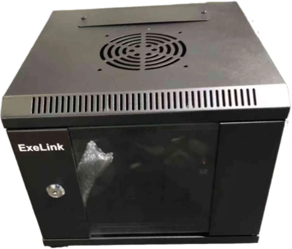 Rek ExeLink 10 in 6U zidni orman sa staklenim vratima,do 30kg,mat crni