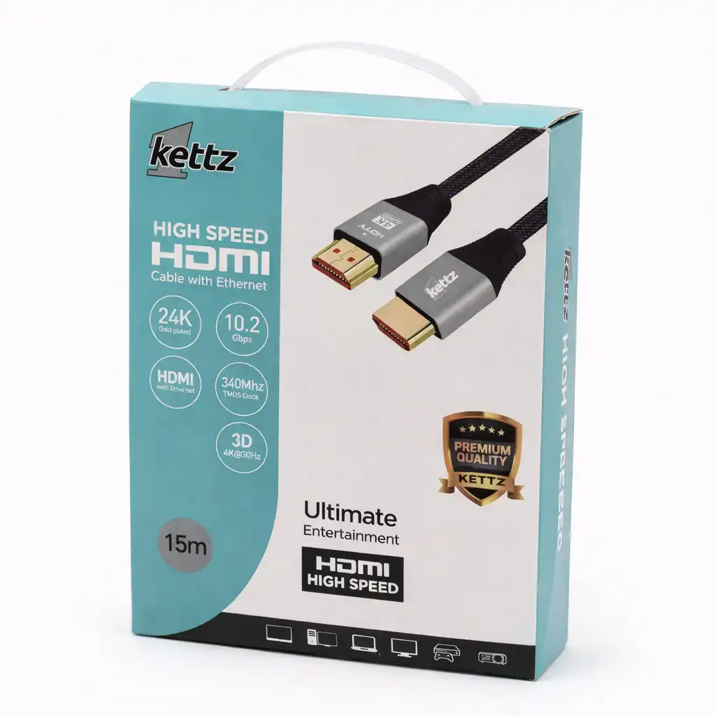 Kettz HDMI Kabl HK-K150M Premium V1.4 gold 15m 4K30Hz 19+1