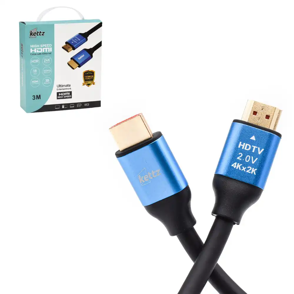 Kettz KT-HK2.0-3M HDMI kabl V2.0 4K60Hz gold 3m