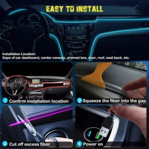 AUXITO LED RGB neonska traka sa optičkim vlaknom za enterijer LGX-1T2-2M