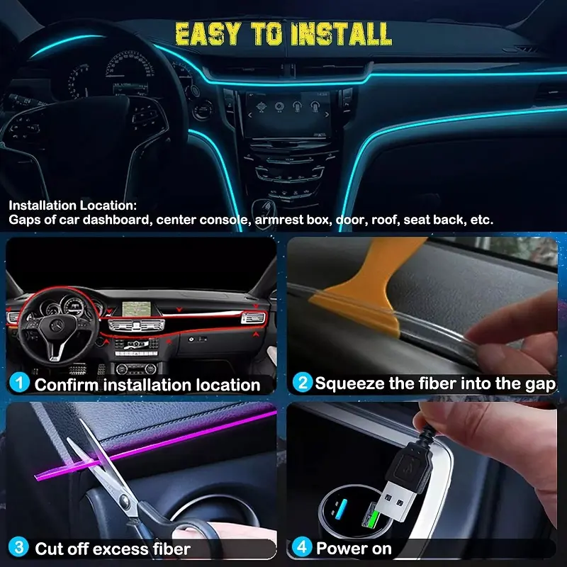 AUXITO LED RGB neonska traka sa optičkim vlaknom za enterijer LGX-1T2-2M
