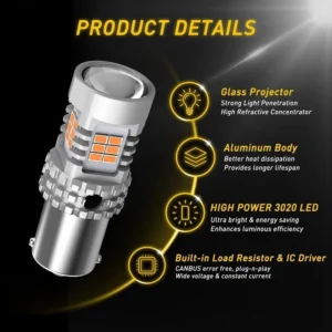 AUXITO LED sijalice BA15S žute (amber) set od 2 komada BA15S-5KG26-Y2