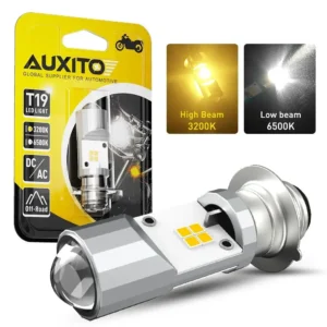 AUXITO T19 P15D-25-1 LED sijalica 3200K žuta za motocikl T19-GF-Y1