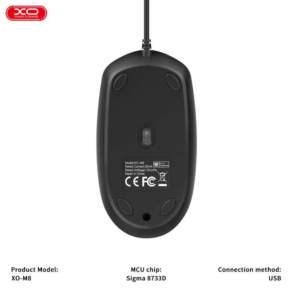 XO M8 žičani USB miš sa podesivim DPI 120016002000