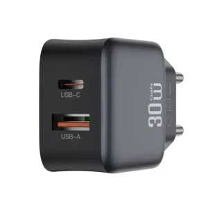 XO L156 GaN kućni punjač 30W – USB-C + USB-A brzo punjenje (PD  i  QC)
