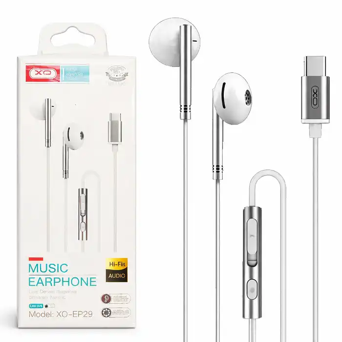 XO EP29 USB-C slušalice sa mikrofonom srebrne