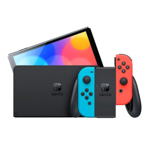 Nintendo Switch Console (OLED Model) Neon Red and Blue