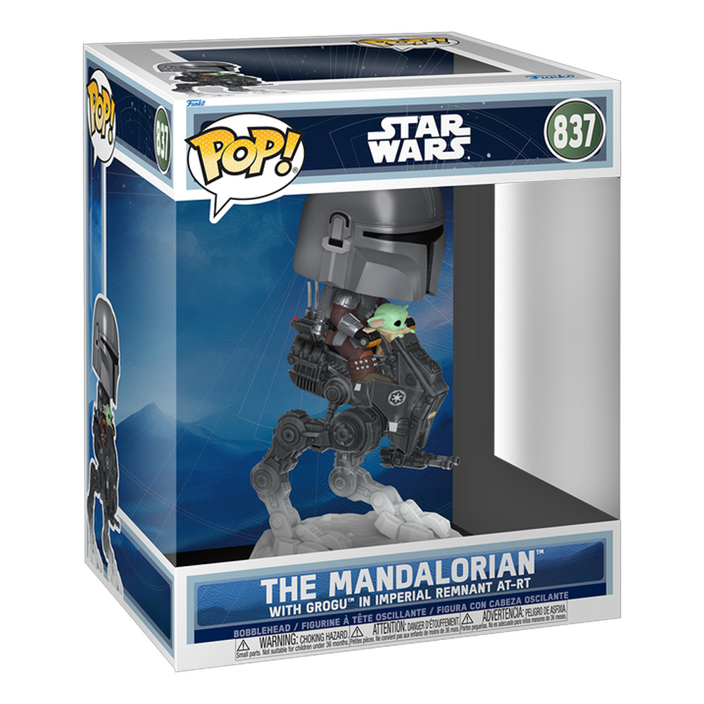 Funko POP! Rides DLX: The Mandalorian & Grogu – The Mandalorian w/Grogu in Imperial Remnant AT-RT