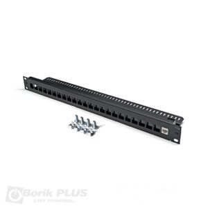 Patch panel za 24 modula RJ45 za rek 19' CRNI