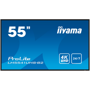 IIYAMA LFD LH5541UHS-B2 55' Professional Digital Signage display with 4K UHD resolution and 24/7 operating time 500 cd/m²  1200:1 8ms landscape, portrait