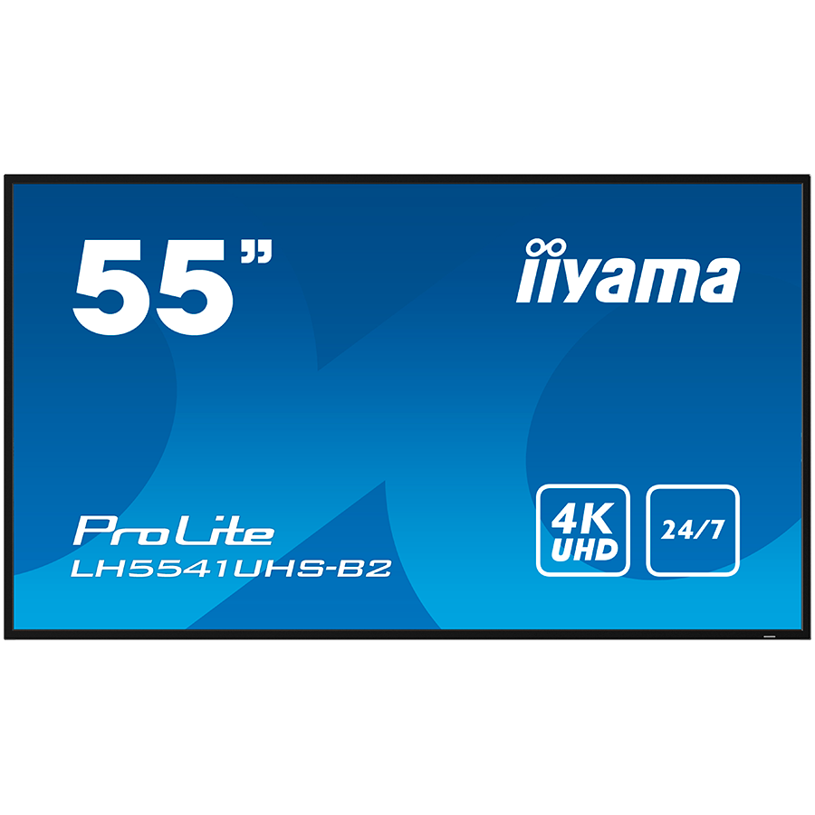 IIYAMA LFD LH5541UHS-B2 55′ Professional Digital Signage display with 4K UHD resolution and 24/7 operating time 500 cd/m²  1200:1 8ms landscape, portrait