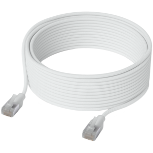 Ubiquiti UniFi UACC-Cable-Patch-EL-C6A-8M-W Premium Patch Cable Ultra-thin braided, designed and optimized for 10 GbE networking