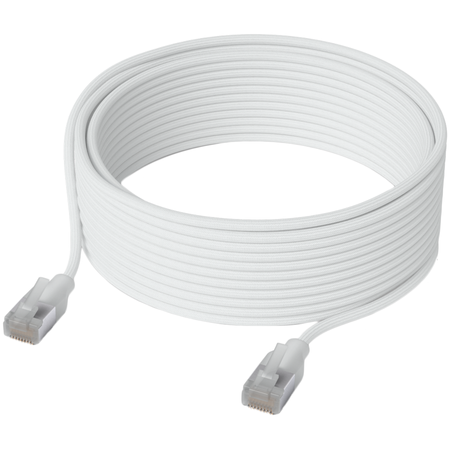 Ubiquiti UniFi UACC-Cable-Patch-EL-C6A-8M-W Premium Patch Cable Ultra-thin braided, designed and optimized for 10 GbE networking