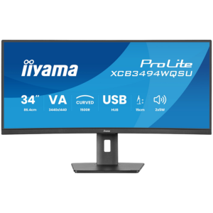 Iiyama XCB3494WQSU-B1 LED monitor curved 34 3440 x 1440 UWQHD 120 Hz VA 350 HDMI DisplayPort USB-C speakers matte black