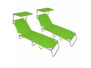 Lemon Planet Baštenska ležaljka sa tendom zelena set 2 komada 716000z-2