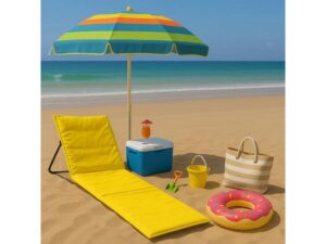 Lemon Planet Ležaljka sklopiva za plažu 150x52cm žuta LP-720000