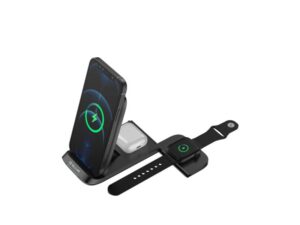 Tellur PUNJAČ STRUJNI WIRELESS TELLUR 3IN1 QI 15W SAVITLJIV CRNI