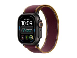 APPLE Watch Ultra 4 GPS + Cellular 49mm Black Titanium Case with Burgundy Trail Loop - S/M (MJC34SE/A)