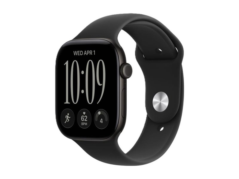 APPLE Watch Series 12 GPS 42mm Black Aluminium Case with Black Sport Band – S/M (MJEA4WF/A)