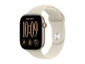 APPLE Watch Series 12 GPS 42mm Light Gold Aluminium Case with Sand Sport Band - M/L (MJEE4WF/A)