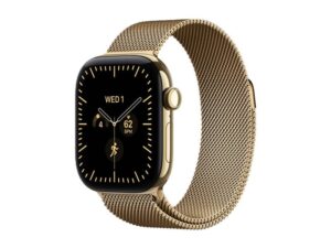 APPLE Watch Series 12 GPS + Cellular 42mm Radiant Gold Titanium Case with Radiant Gold Milanese Loop (MJGL4WF/A)