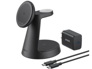 ANKER MagGo Bežični Dock Stand 3u1, sa kablovima i zidnim punjačem, crni