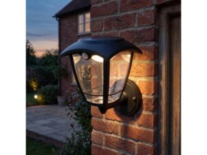 EUROLAMP Solarna zidna lampa sa senzorom pokreta, 3W, 400lm, crna