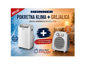HEINNER Sezonski paket HPAC-12WH 12000BTU + Grejalica HEINNER HFH-L2000SL